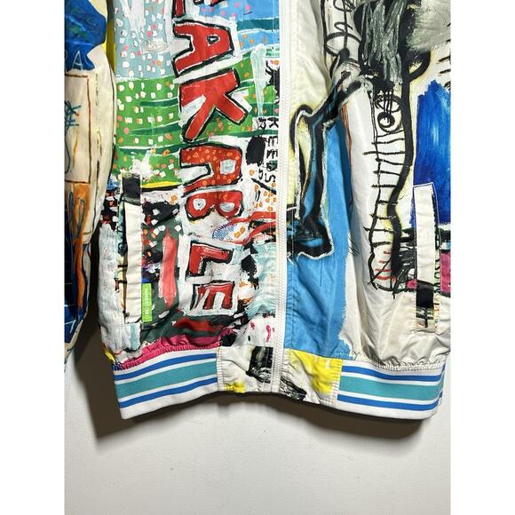 Members Only x Basquiat EUC Multicolor Full Zip Lightweight Jacket M - Picture 4 of 11